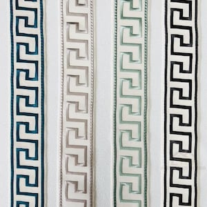 3&quot;Width Greek Key Embroidery Trim Tape,Fabric Trim for Curtains, Ribbon Trim Curtain Trim By the Yard