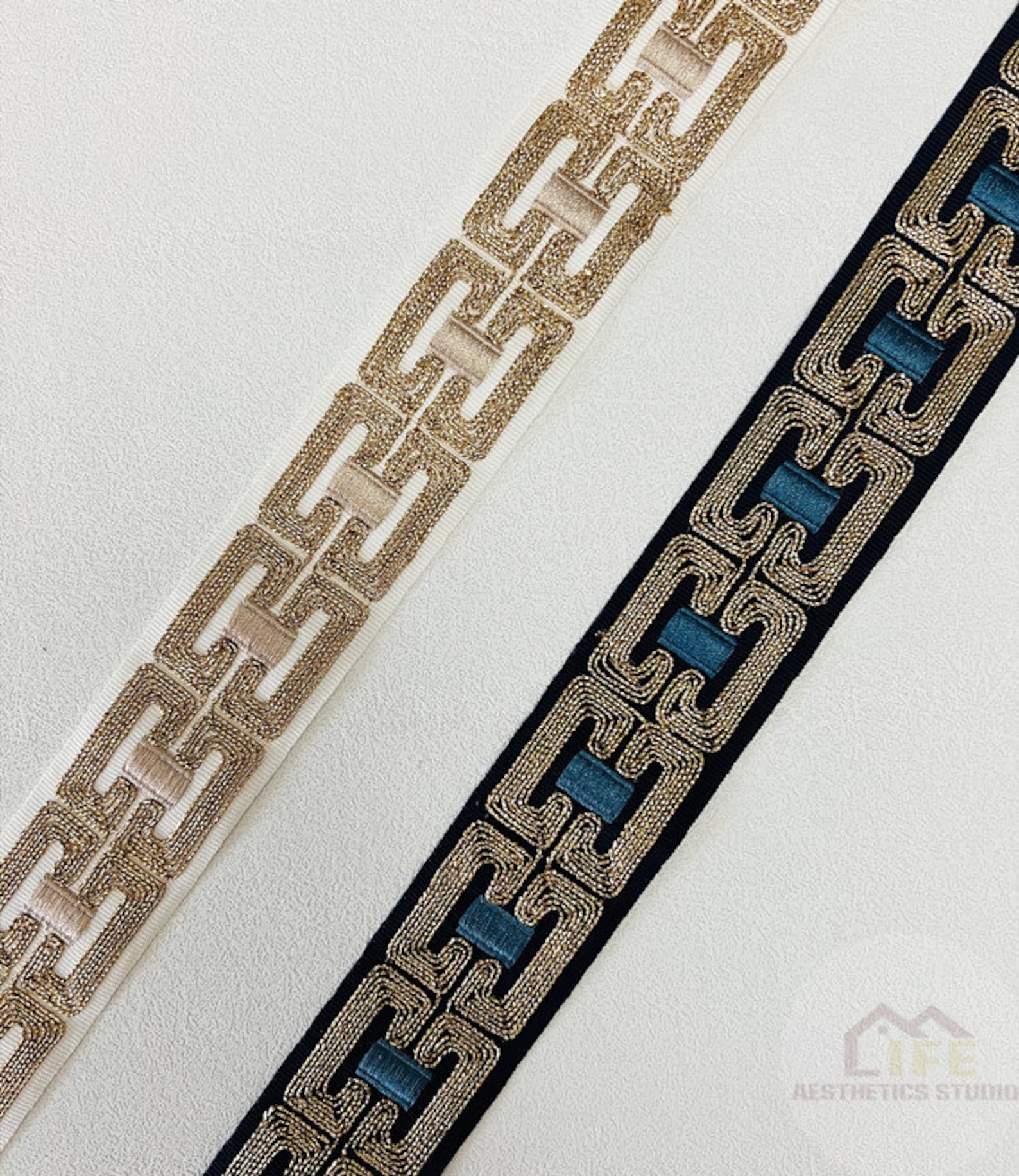 Gold Rib Trim 1.9“ Decorative Ribbon Trim by the Yard ,metallic Gold Trim,gold Gimp ...