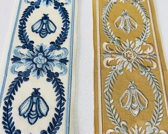 Bee Flower Embroidery Curtain Trim , 3.5"Decorative Drapery Tape