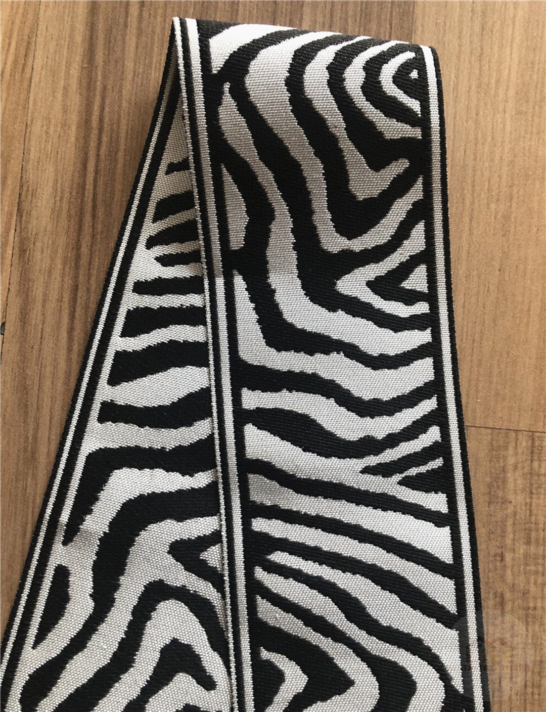 2.3 6cm Zebra Decorative Border Jacquard Trims Black and White Trim by