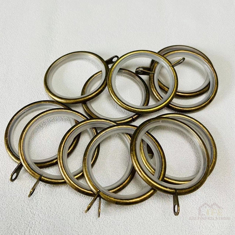 Set of 10 Noiseless Curtain Rod Rings,curtain Hardware,4 Colors,3 Inner ...