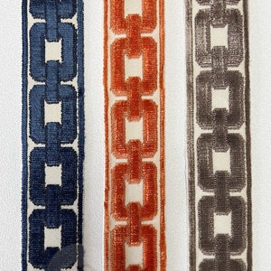 1.9&quot; 5cm Velvet CurtainTrim ,Chain Fabric Trim for Curtains ,Drapery Trim Border Trim By the Yard