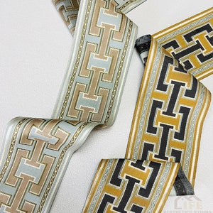 Nastro di rifinitura con chiave greca, bordo jacquard per tende, nastro di rifinitura in tessuto decorativo tagliato su misura