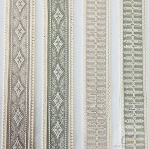 2.3&quot;6cm Cotton Linen Trim Tape,Beige Light Green Neutral Trim for Curtains ,Tapestry  Ribbon By the Yard,Boho Trim Tape
