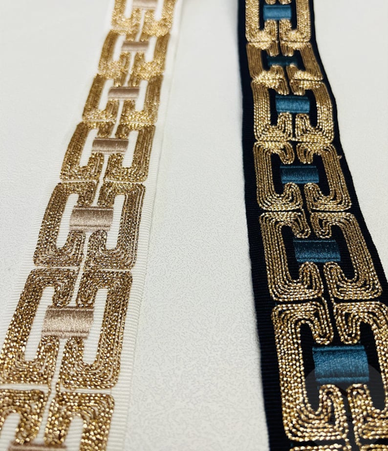 Gold Rib Trim 1.9“ Decorative Ribbon Trim by the Yard ,metallic Gold Trim,gold Gimp ...