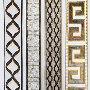 Chocolate/Tan Collection Curtain Trim Ribbon Trim Decorative Fabric Trim for Curtains Drapery Trim Sold By the Yard