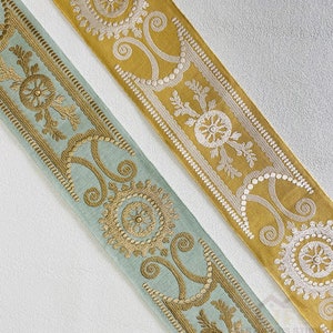 Retro Embroidery Trim Tape, 3.5“Decorative Trim By the Yard, Upholstery Trims, Curtain Border Drapery Trim