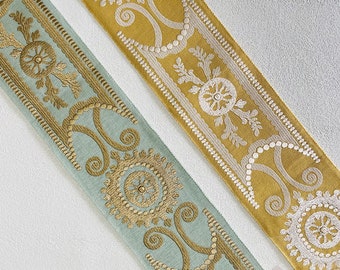 Retro Embroidery Trim Tape, 3.5“Decorative Trim By the Yard, Upholstery Trims, Curtain Border Drapery Trim