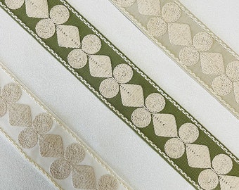 2.3"6cm Width Cotton Linen Trim Tape,Fabric Border for Curtains ,Boho Decorative Ribbon