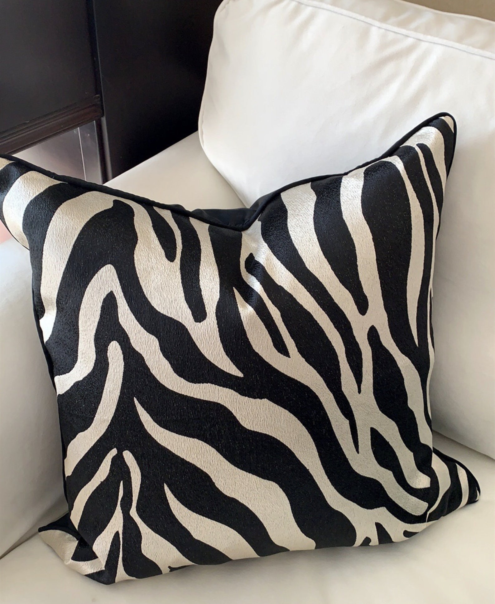 Zebra pattern Pillow Cover 20 x 20 Sofa Pillow Cover Hand Made Etsy