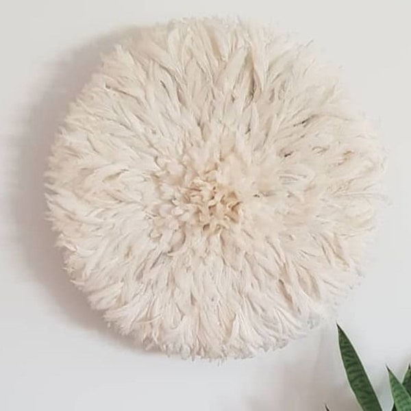 Juju Hat | African Wall Decor | Handmade JujuHat | JujuHat | AfricanBumble | Modern Farmhouse Wall Decor | Bamileke | White | Ivory | Cream