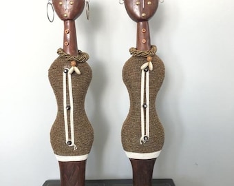 50cm Tall Set of 2 Namji Doll  / Cameroon Fertility Doll / Cultural Art Piece