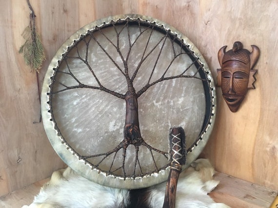 Shaman Drum 24 Tree Of Life Siberian Drum Etsy