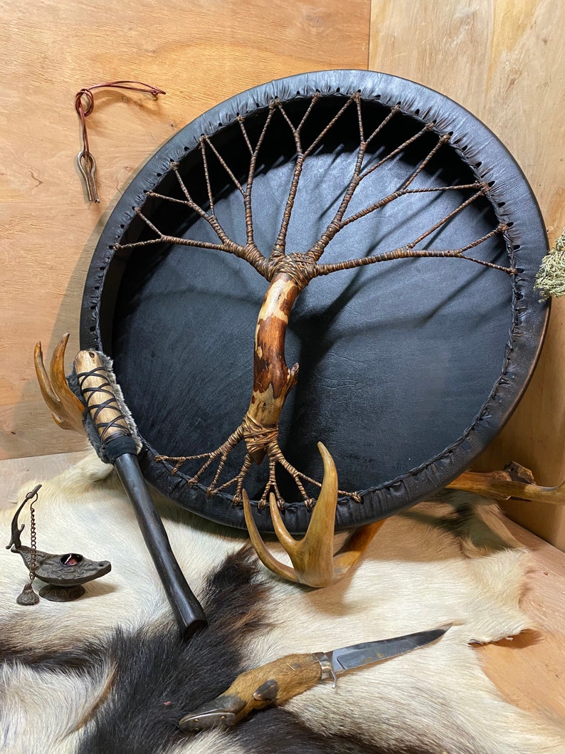 Shaman drum 24' Shamanic drum. Yggdrasil Spirit music Etsy