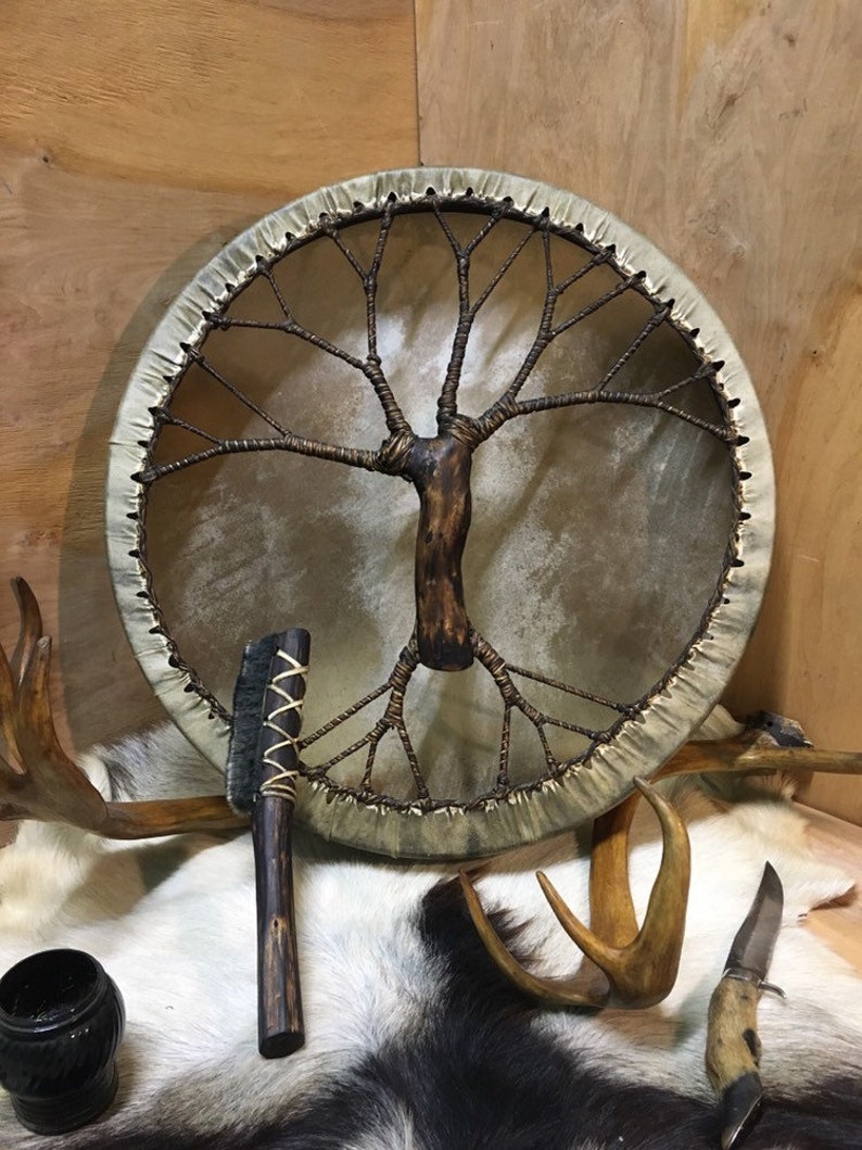 Shaman Drum 20' tree of Life Shamanic Drum. Etsy