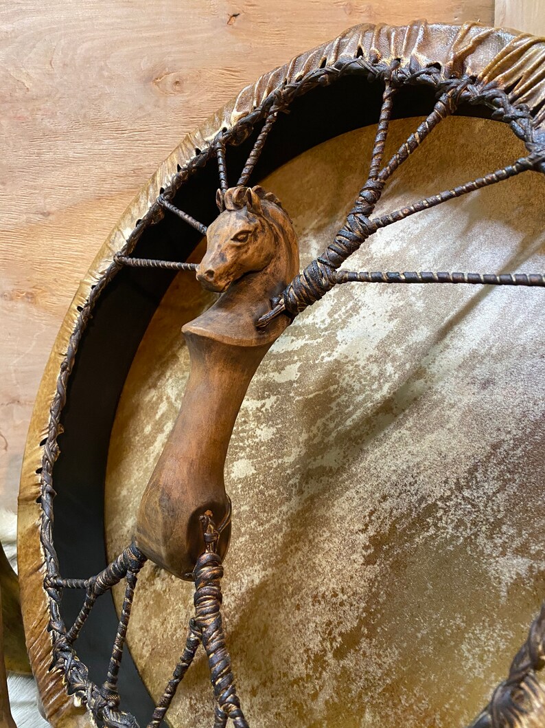 Shaman Drum 16 inches Siberian drum Horse Etsy