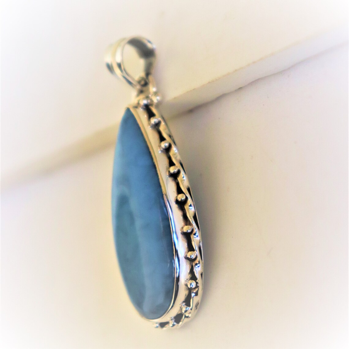 Blue opal Pendant 925 Sterling Silver Blue Stone | Etsy
