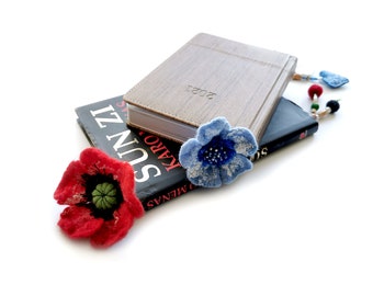 Flower bookmark for women, Felt book accessories, Unique gift for mom sister aunt teacher