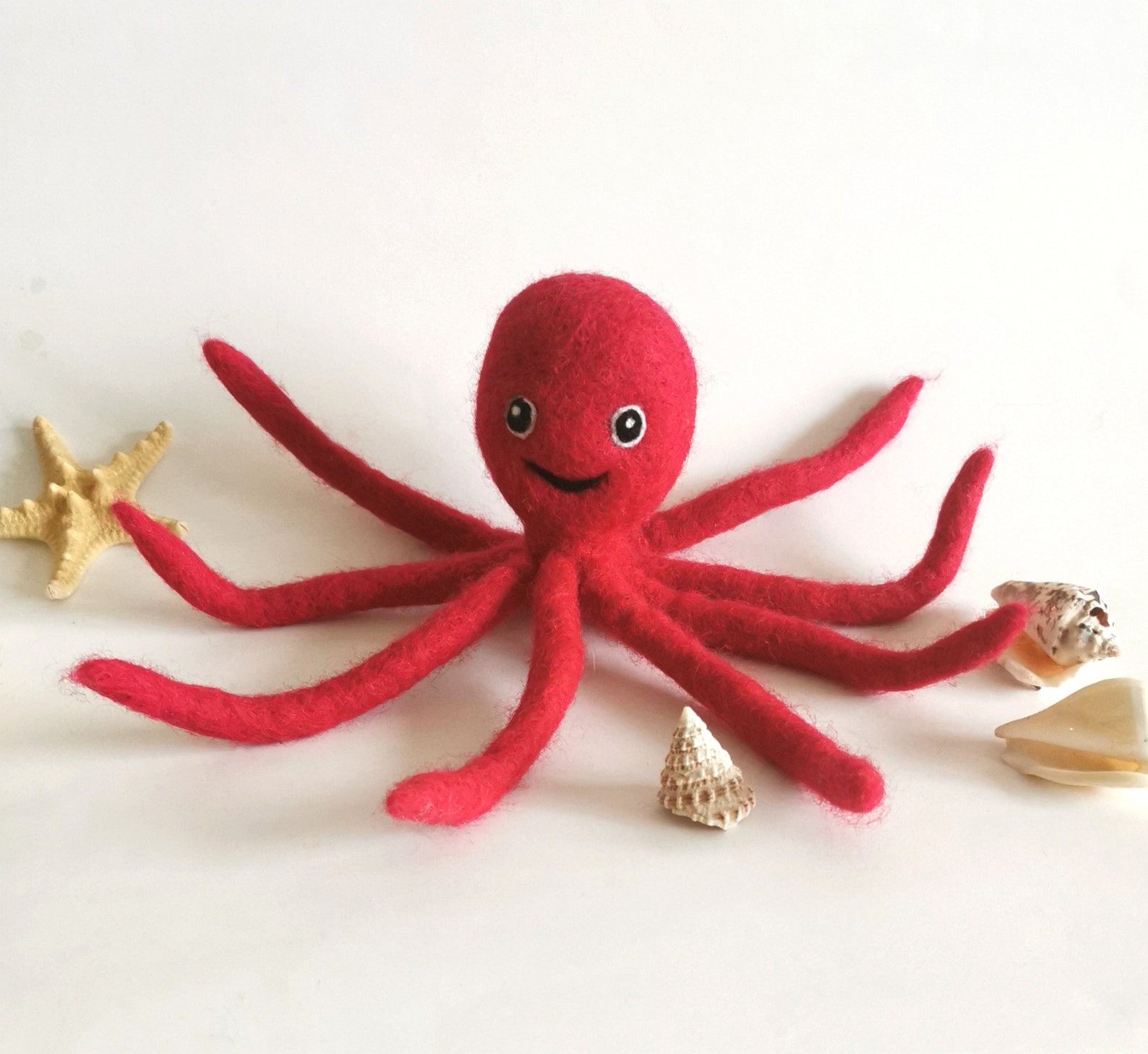 Felted Pink Octopus Sea Wool Figurene Home Decor Art Dool Etsy UK