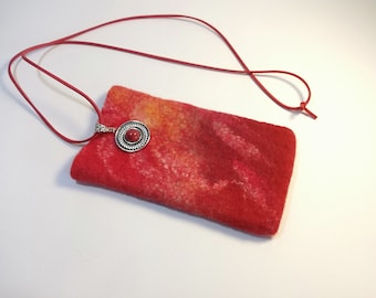 Mobile phone bag 16-8 cm, Felted phone case, Fit most smart phones, Eyeglass cases, Handmade Mother's Day Unique gift, Handytasche