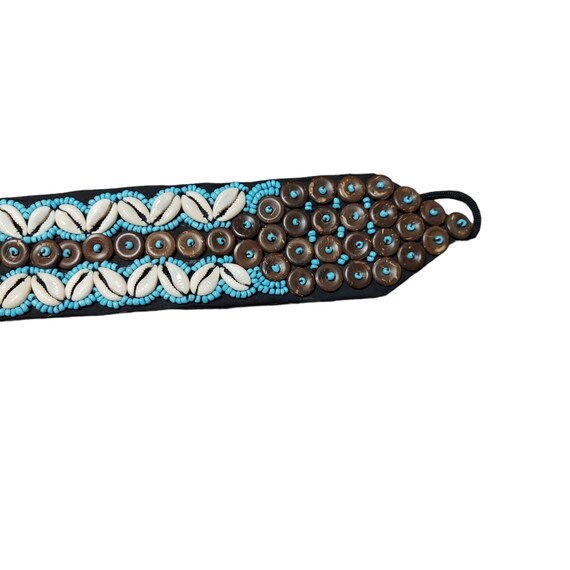 Vintage African Beaded Tie Waist Belt in Turquois… - image 7