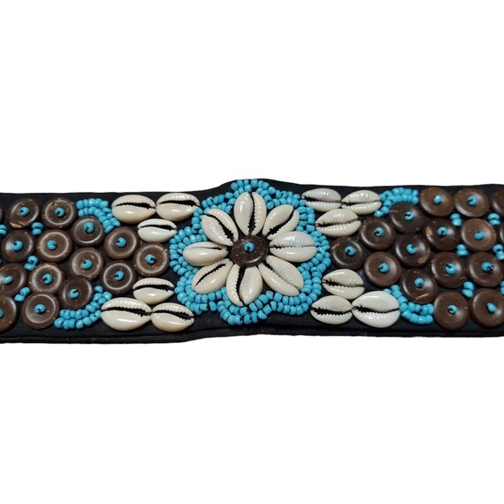 Vintage African Beaded Tie Waist Belt in Turquois… - image 5