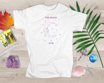 The Moon XVII Tarot T-shirt (Fortune Teller Psychic ) Ladies Men Personalised Gift