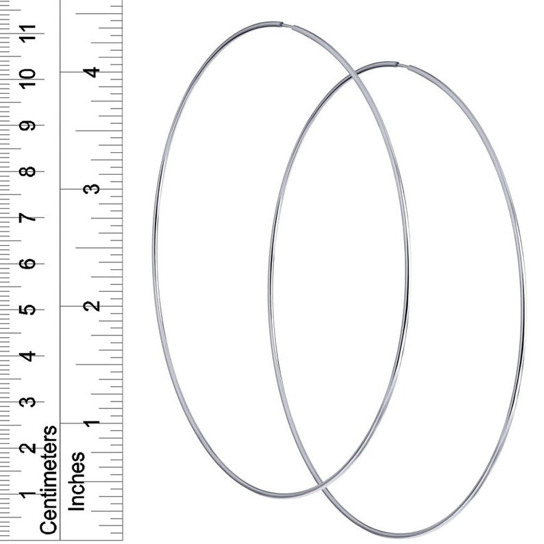4 inch Hoop Earrings sterling silver 925 best holiday gift Length 10.0 cm
