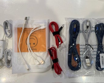 10ft Heavy Duty Braided Nylon Fast Charger Cable For IPhone - 8 Pin, Red/Black Or Blue/Black