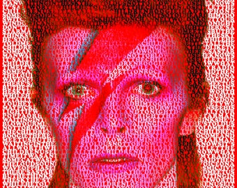 David Bowie Starman Lyrics Typographic Artwork