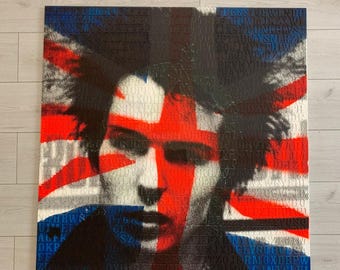 Sex Pistols Sid Vicious Large Format Typographic Artwork