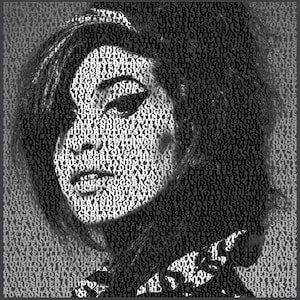 Amy Winehouse Back To Black Lyrics Typographic Artwork