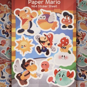 PAPER MARIO N64 Sticker Sheet