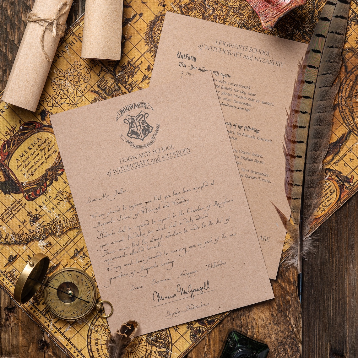Carta de aceptación de Hogwarts Personalizada Harry Pottery  Etsy