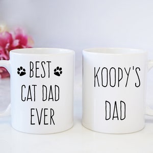 Cat dad personalised mug, Cat mug personalised, best cat dad mug, cat mug gift, personalised cat dad mug, best cat dad ever, cat mug present