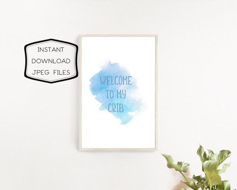 Welcome To My Crib Print Blue Star Print Etsy