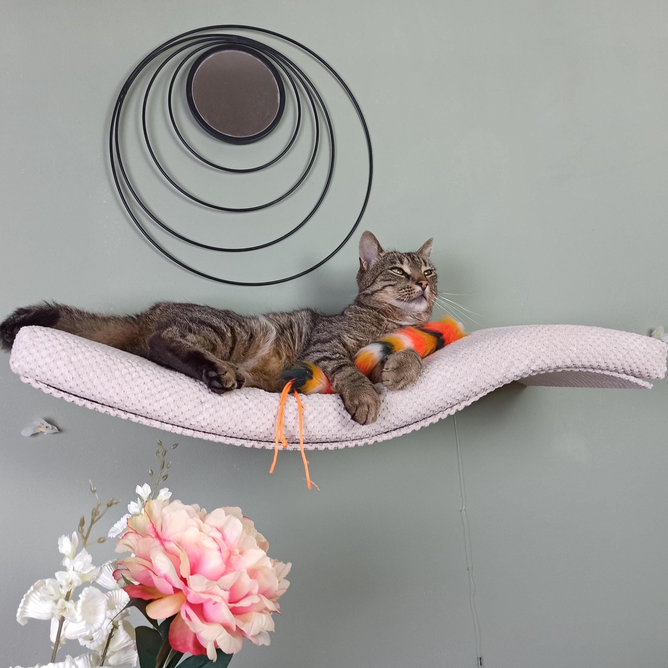 Wall Mounted Cat Bed - Plush Hammock Modern Furniture