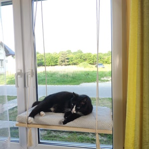 Window Fixing Floating Cat Bed Perch With Pillow, Solid Cat Shelf, Removable & Washable Cushion, Premium Quality Furniture