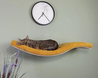 Pamper Your Purr-fect Pal: Cat Shelf with Cushion and Floating Design