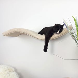 Cat Shelves Wall Mounted Floating Perch Bed Shelf With Pillow, Solid Sleeper Place, Removable   Cushion, Premium Quality