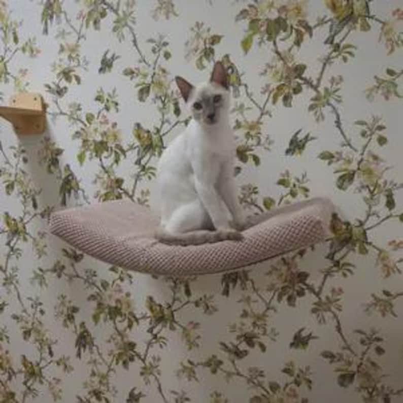 Space-Saving Cat Perch with Removable Cushion - Wall Mount Pet Bed image 11