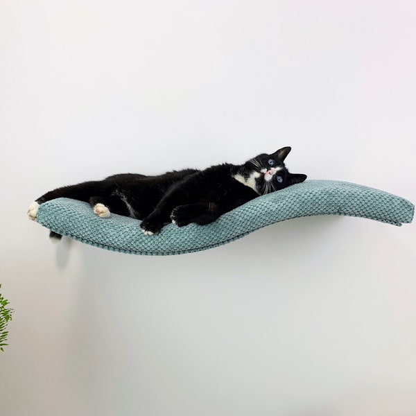 Cat Shelf  Wall Mounted Floating Perch Bed With Pillow, Solid Sleeper Place, Removable and Washable Cushion, Premium Quality Furniture W75SL