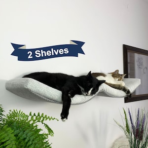 Bundle 2 x Cat Furniture  Wall Mounted Floating Bed With Pillow for large cat, Removable and Washable Cushion
