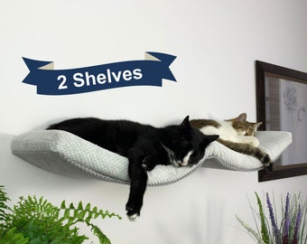 Bundle 2 x Cat Furniture  Wall Mounted Floating Bed With Pillow for large cat, Removable and Washable Cushion 2DA100