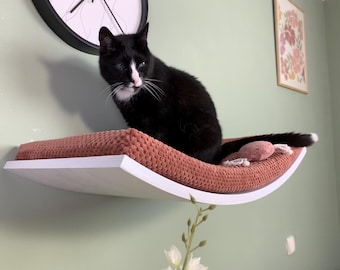 Chic Cat Wall Perch with Cozy Washable Cushion Cover