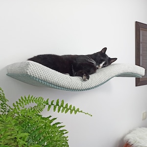 Cozy Cat Haven: Wall-Mounted Shelf with Pillow Perch and Washable Cushion Premium Quality Furniture