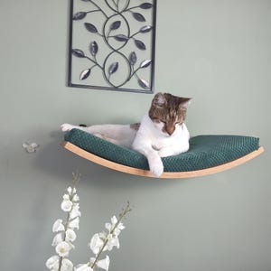 Cat Shelf Wall Mounted Floating Wooden  Perch Bed With  Removable and Washable Cushion cover, Premium Furniture