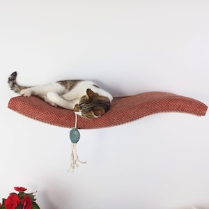 Cozy Cat Haven: Wall-Mounted Shelf with Pillow Perch and Washable Cushion Premium Quality Furniture