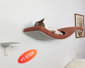 Bundle Cat Bed Wall Mounted Floating Shelf With Pillow, Solid Sleeper Place, Removable and Washable Cushion, Premium Quality, SET W95UL+1