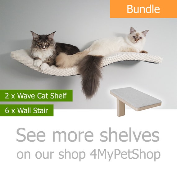 Wave 95 Ul Bundle 26 Cat Shelf Shelves Furniture - Curved Wall Shelf For Cats Wave 95 Ul Bundle 26 Cat Shelf Shelves Furniture - Curved Wall Shelf For Cats